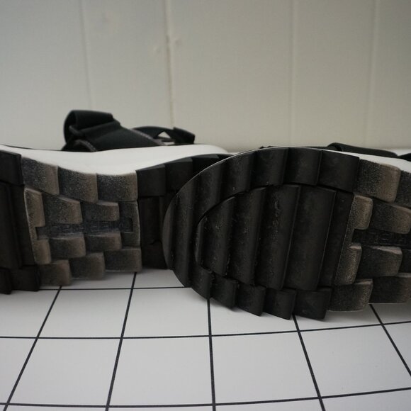 Merrell Roam Wedge Platform Sandals - Black & White Strappy Sandal - Picture 3 of 4